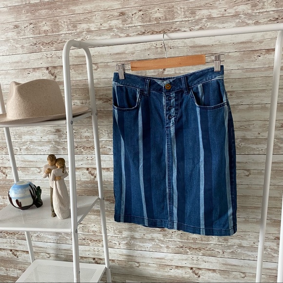 Maeve by Anthro | Striped Denim Skirt | Size 0 - Picture 7 of 7